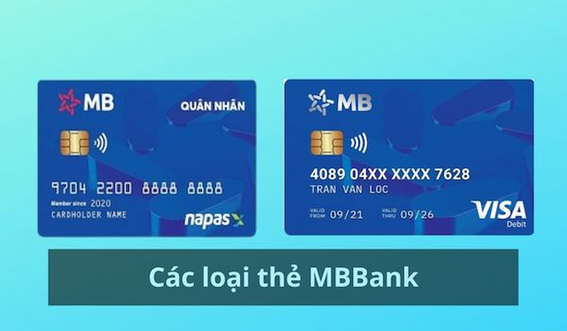 Các loại thẻ ngân hàng MB Bank cung cấp 