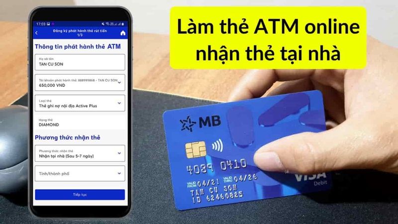 làm thẻ ATM MB online, nhận ngay tại nhà